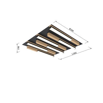 Wofi 9031-606 - Luminária de teto LED dimmerizável PALERMO LED/26W/230V seringueira