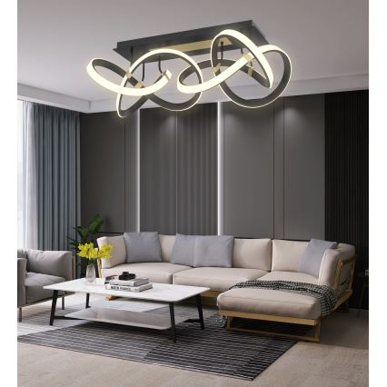 Wofi 9134-204 - Lustre de tecto LED regulável INDIGO LED/64W/230V preto/dourado