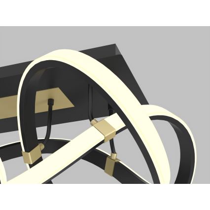 Wofi 9134-204 - Lustre de tecto LED regulável INDIGO LED/64W/230V preto/dourado