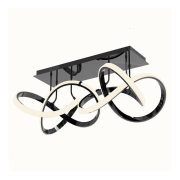 Wofi 9134-205 - Lustre de teto LED regulável INDIGO LED/64W/230V preto/cromado brilhante