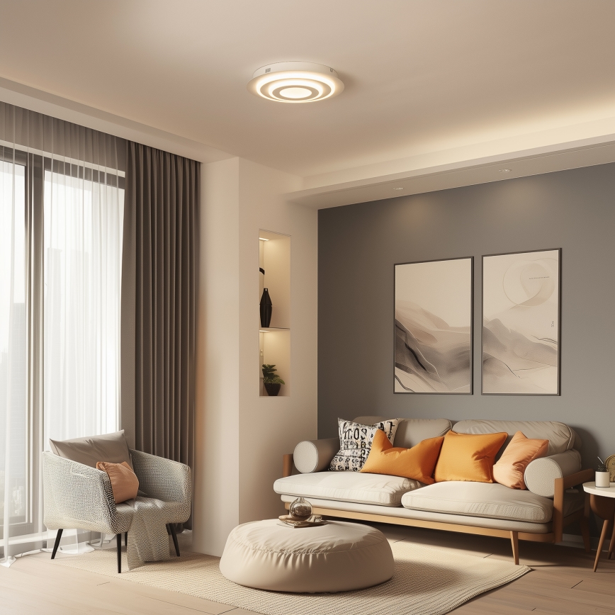 Wofi 9464.01.06.9000 - Candeeiro de teto LED FLYNN 25W/230V Ø 60 cm branco