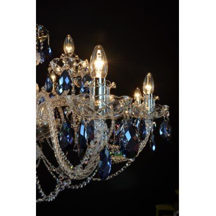 Wranovsky JWZ166182231 - Candelabro de cristal de corrente OCEAN 18xE14/40W/230V
