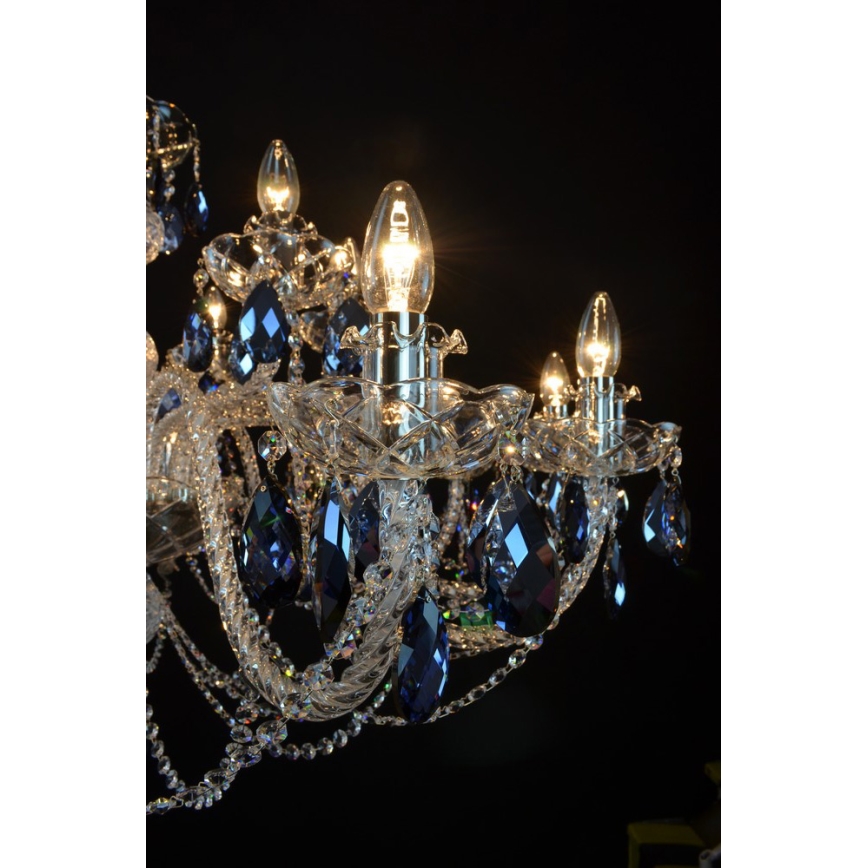 Wranovsky JWZ166182231 - Candelabro de cristal de corrente OCEAN 18xE14/40W/230V