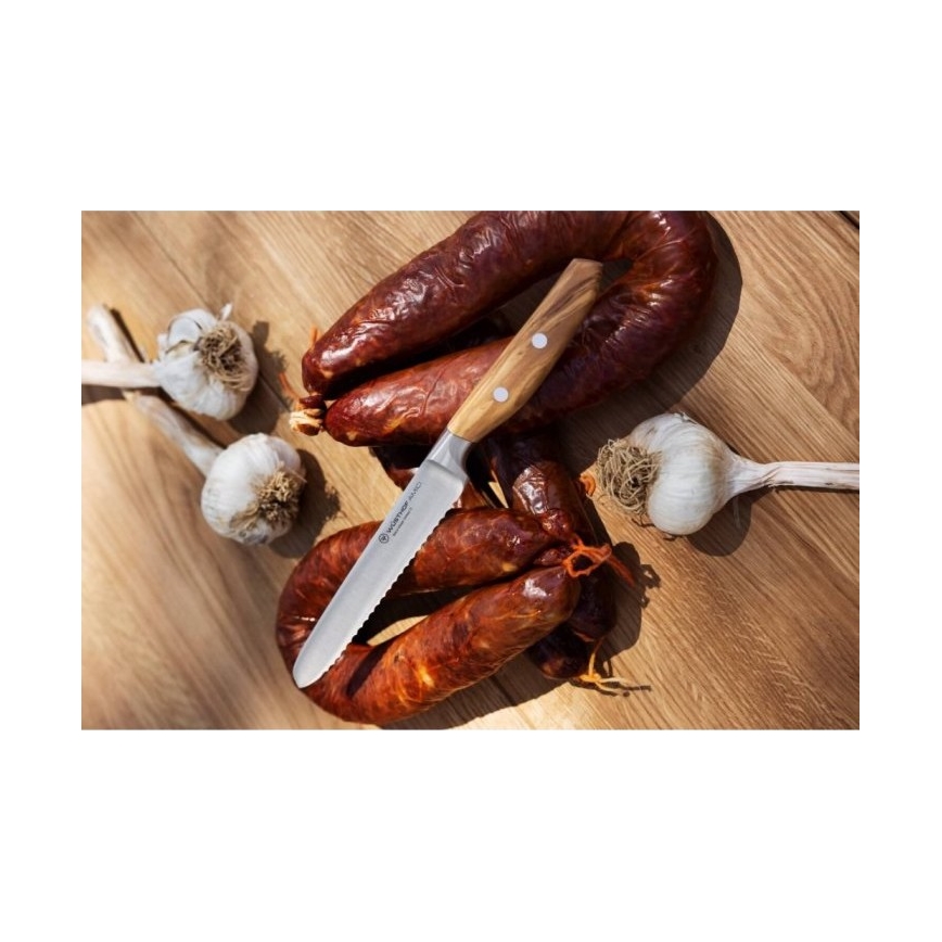 Wüsthof - Faca de pão AMICI 14 cm madeira de oliveira