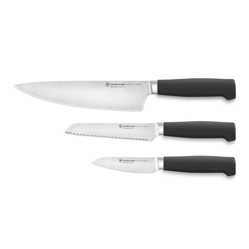 Wüsthof - Conjunto de 3 facas de cozinha PARTNER, preto