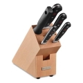 Wüsthof - Conjunto de 6 facas de cozinha CLASSIC com bloco, faia/bege