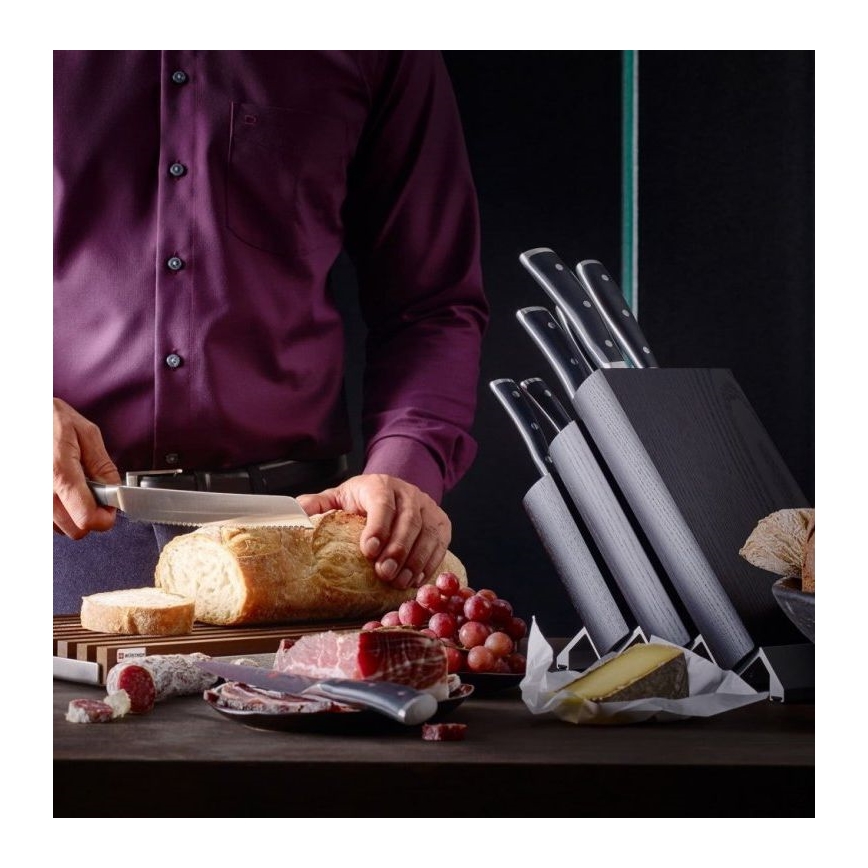 Wüsthof - Conjunto de facas de cozinha com suporte CLASSIC IKON 7 peças freixo/preto