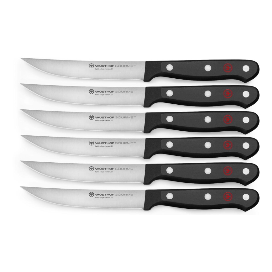 Wüsthof - Conjunto de facas de cozinha para bife GOURMET 6 pcs preto