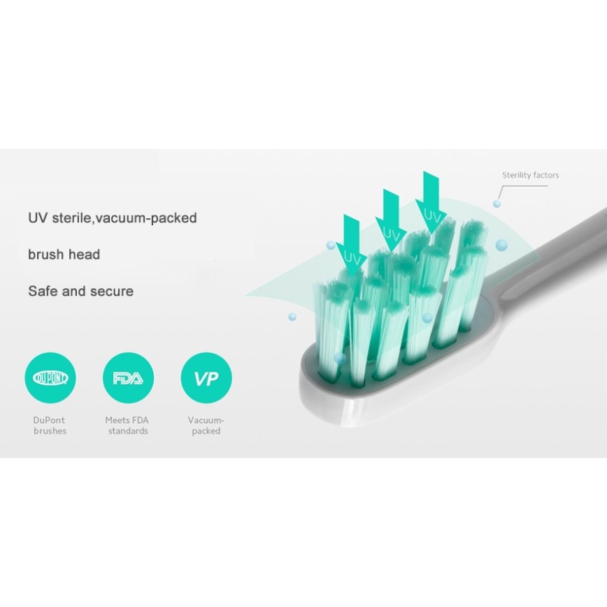 Xiaomi - Escova de dentes elétrica inteligente T500 Bluetooth IPX7 branca