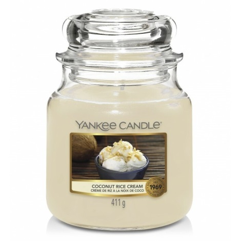 Yankee Candle - Vela aromática COCONUT RICE CREAM central 411g 65-75 horas