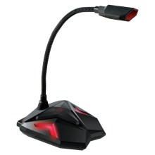 Yenkee - Microfone USB para gaming LED 5V preto/vermelho