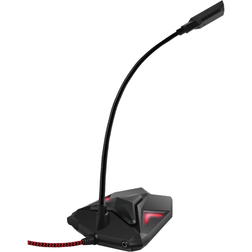 Yenkee - Microfone USB para gaming LED 5V preto/vermelho