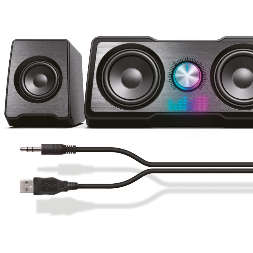 Yenkee - Sistema de colunas USB de mesa 16W/5V preto