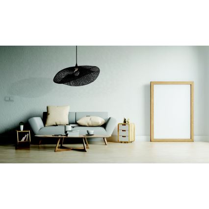 Zambelis 19108 - Candelabro suspenso 1xE27/40W/230V bambu/preto