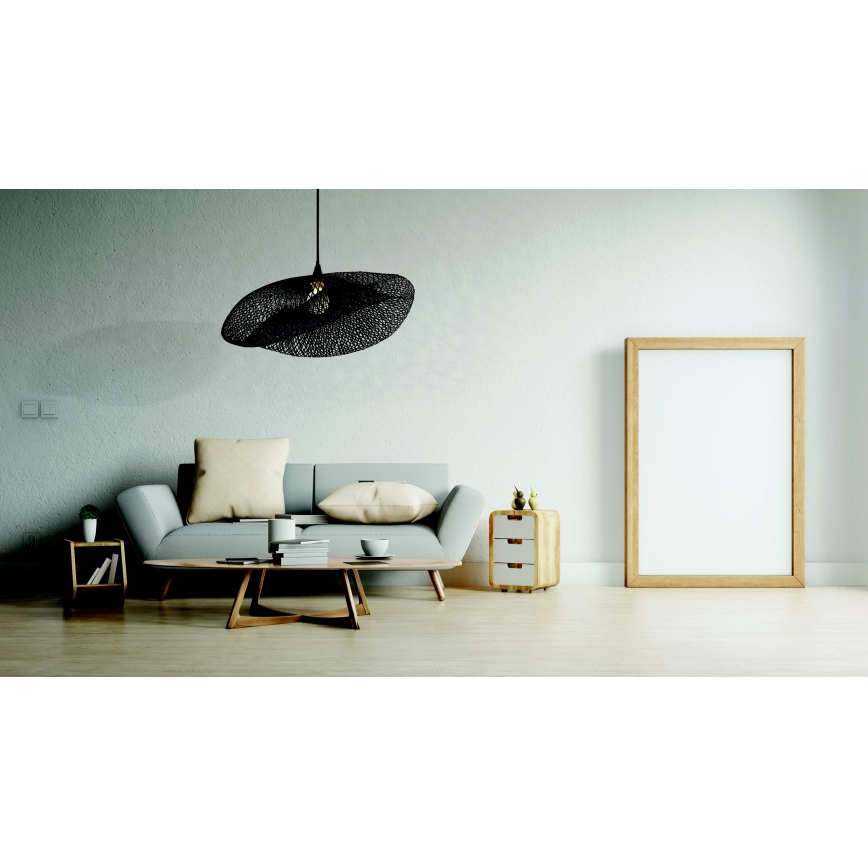 Zambelis 19108 - Candelabro suspenso 1xE27/40W/230V bambu/preto