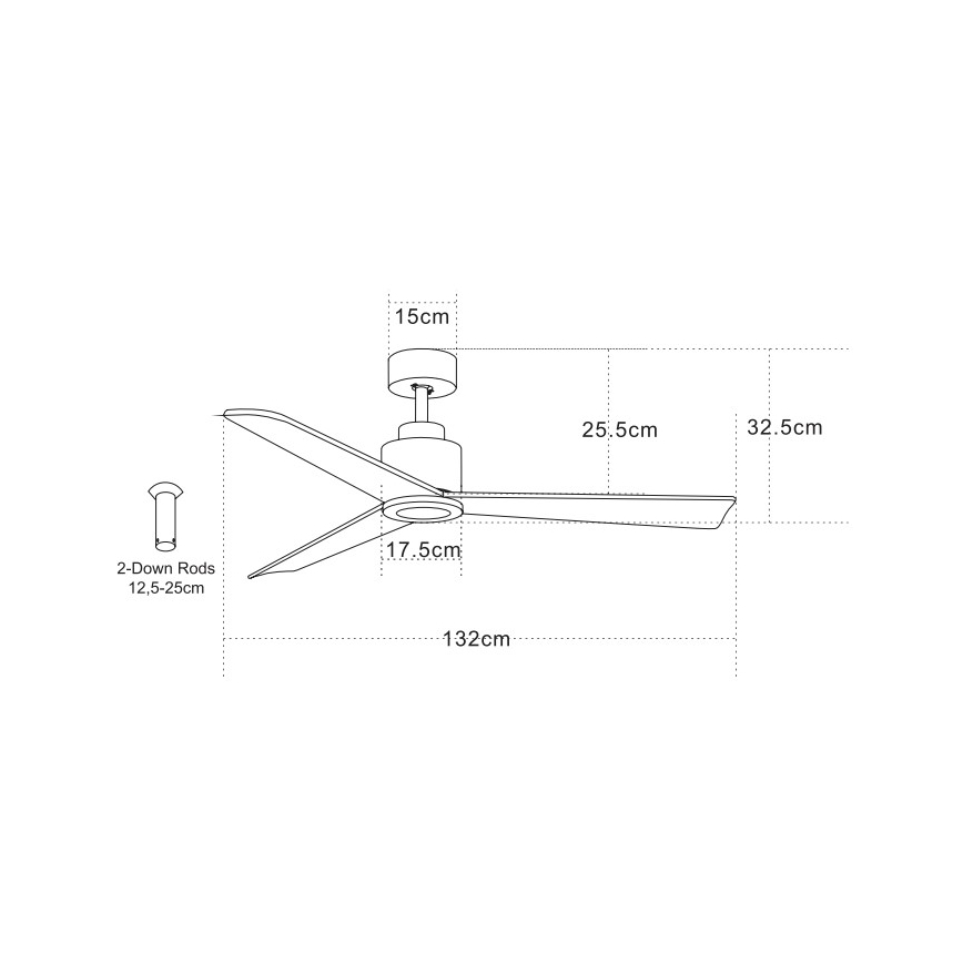 Zambelis 19136-B - Ventoinha de teto + comando