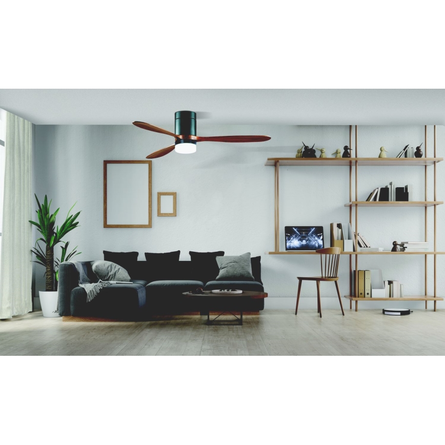 Zambelis 19144 - Ventoinha de teto LED LED/15W/230V 3000/4000/6000 cereja + comando