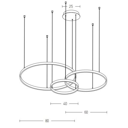 Zambelis 1956-D - Candelabro suspenso LED com regulação LED/136W/230V