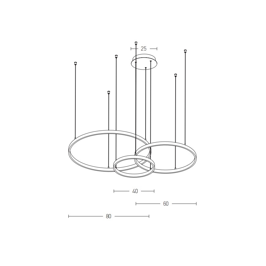 Zambelis 1956-D - Candelabro suspenso LED com regulação LED/136W/230V