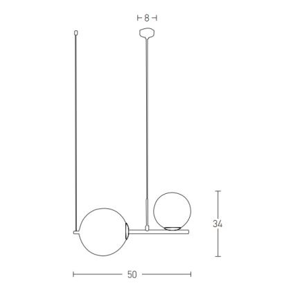 Zambelis 1997 - Candelabro suspenso 2xE27/15W/230V dourada