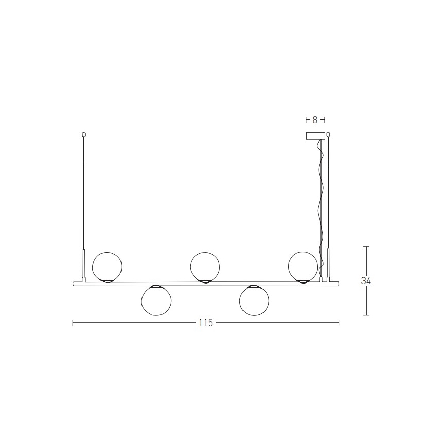 Zambelis 1998 - Candelabro suspenso 5xE14/15W/230V dourada