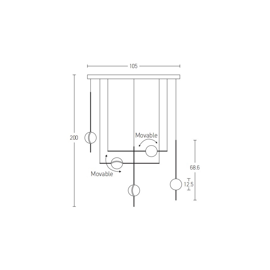 Zambelis 2001 - Candelabro suspenso LED LED/38W/230V