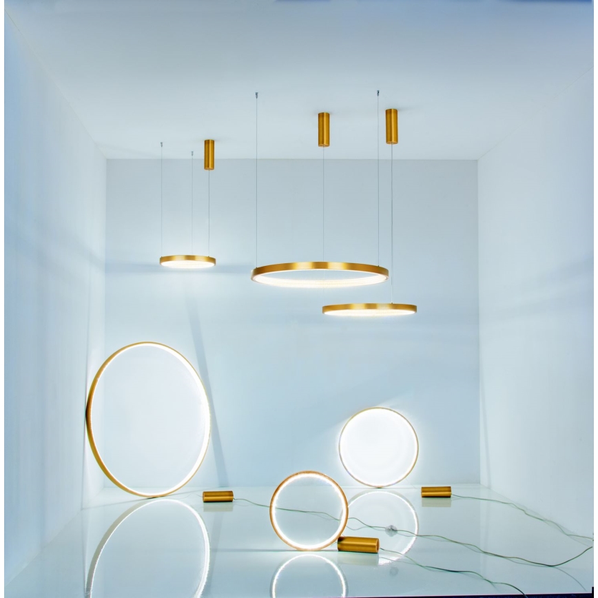 Zambelis 2007 - Candelabro suspenso LED com regulação LED/50W/230V dourada