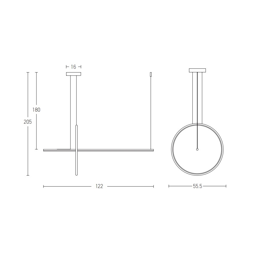 Zambelis 20128 - Lustre LED regulável em cabo LED/48W/230V