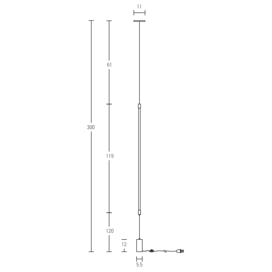Zambelis 20184 - Lâmpada de pé LED LED/22W/230V