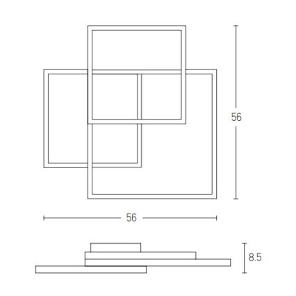 Zambelis 2023 - Candelabro integrado LED com regulação LED/42W/230V preto