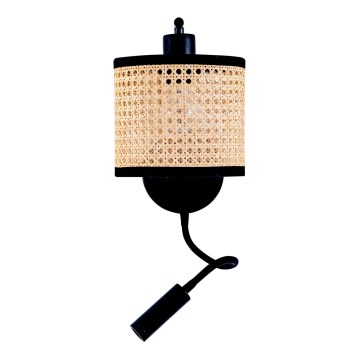 Zambelis 20355 - Lâmpada de parede LED 1xE27/40W + LED/3W/230V rattan