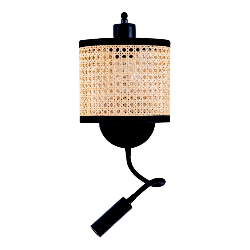 Zambelis 20355 - Lâmpada de parede LED 1xE27/40W + LED/3W/230V rattan