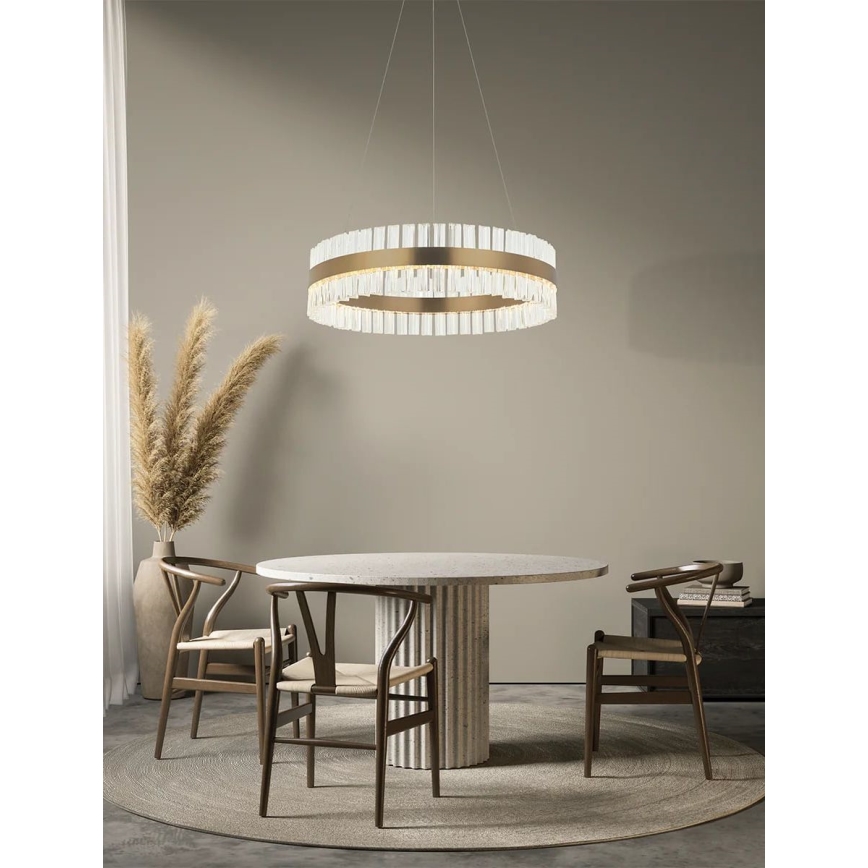 Zambelis 22039 - Candelabro suspenso LED com regulação LED/56W/230V dourada
