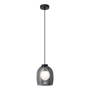 Zambelis 22051 - Candeeiro pendente com cabo 1xG9/5W/230V, Ø 18 cm, preto