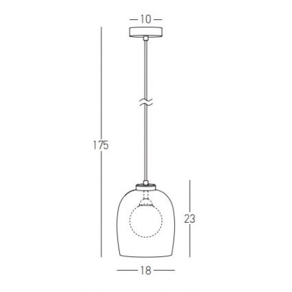 Zambelis 22051 - Candeeiro pendente com cabo 1xG9/5W/230V, Ø 18 cm, preto