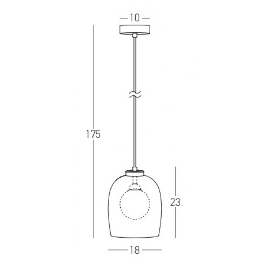 Zambelis 22051 - Candeeiro pendente com cabo 1xG9/5W/230V, Ø 18 cm, preto