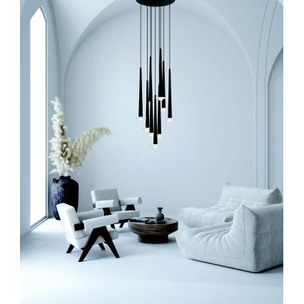 Zambelis 22113 - Lustre LED dimmerizável com cabo 9xLED/3W/230V CRI90 preto