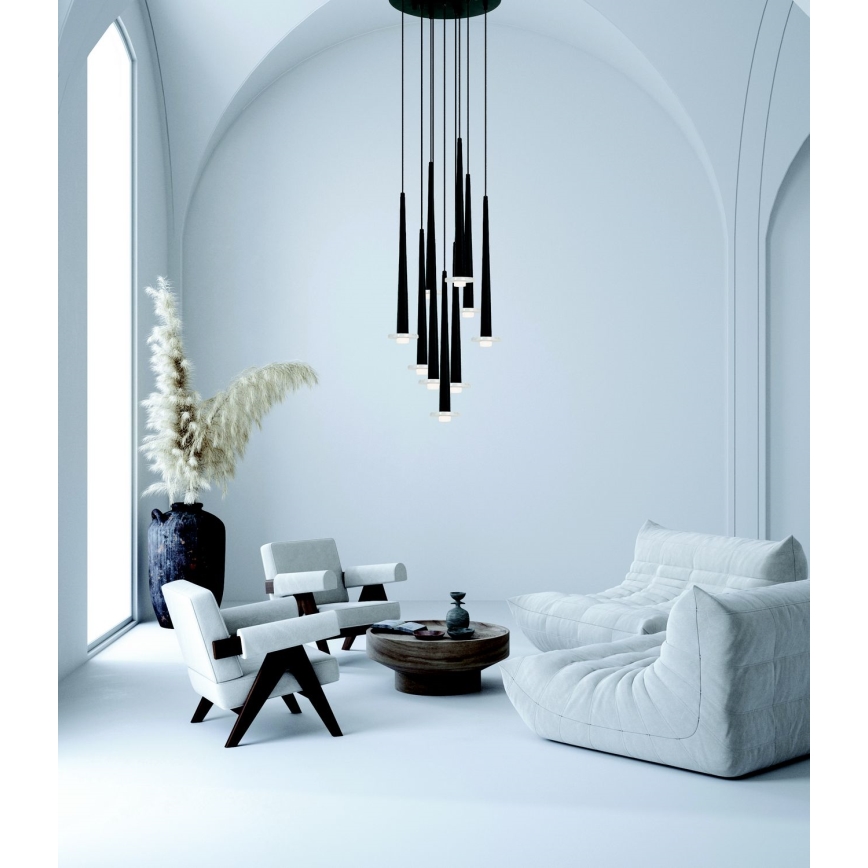 Zambelis 22113 - Lustre LED dimmerizável com cabo 9xLED/3W/230V CRI90 preto