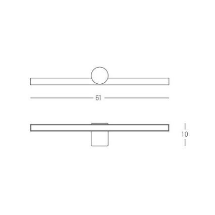 Zambelis 22124 - Iluminação LED para espelho de casa de banho LED/10W/230V 61 cm IP54
