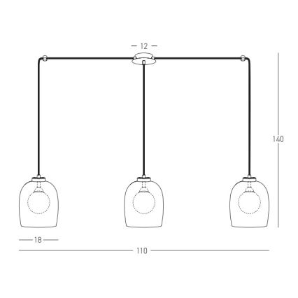 Zambelis 22146 - Candeeiro suspenso 3xG9/5W/230V aranha preto