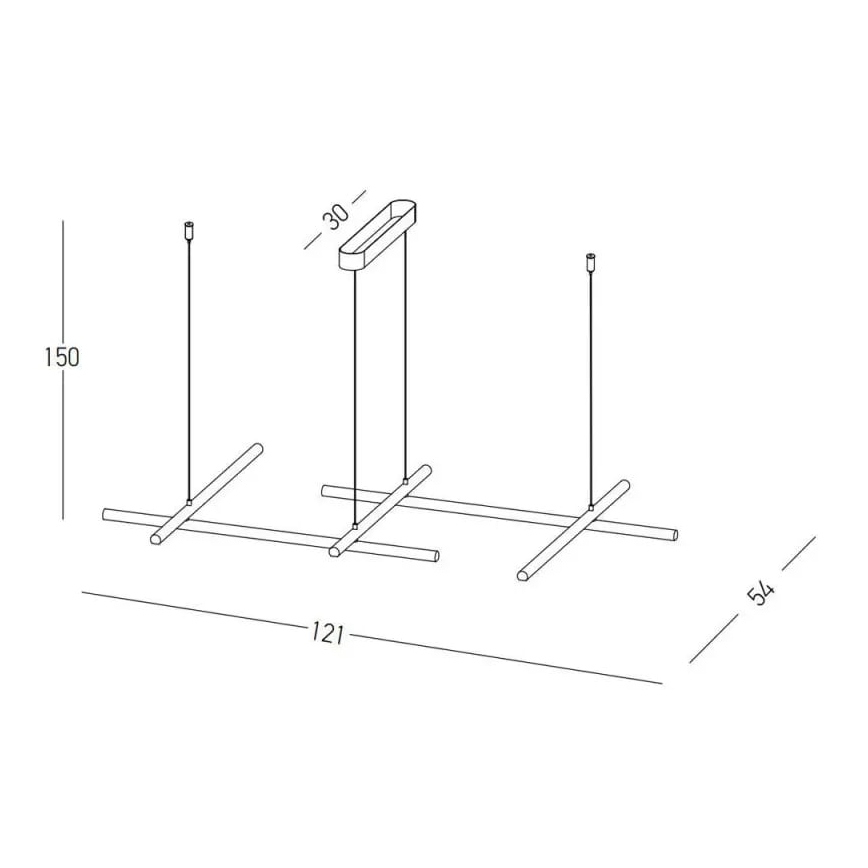 Zambelis 22242 - Candelabro suspenso LED com regulação LED/50W/230V dourada