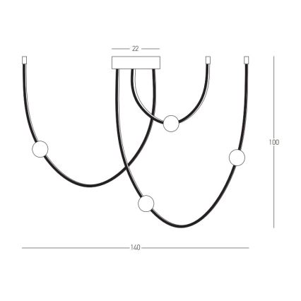 Zambelis 22248 - Candelabro suspenso LED com regulação LED/42W/230V dourada