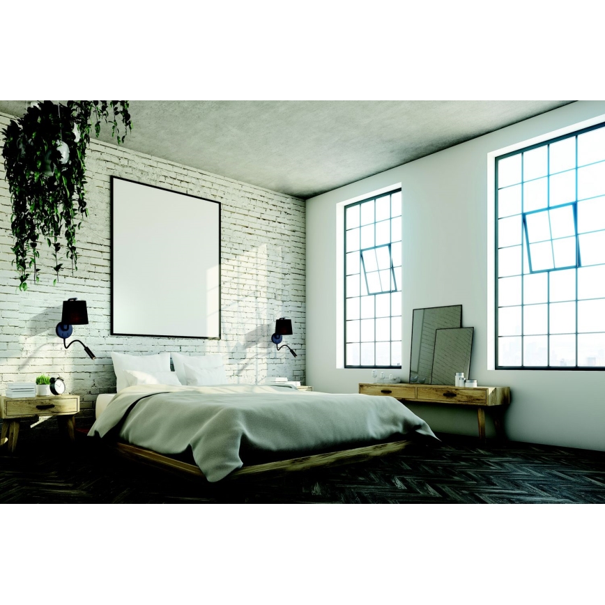 Zambelis H57 - Luminária LED Flexível LED/3W + 1xE27/40W/230V preta