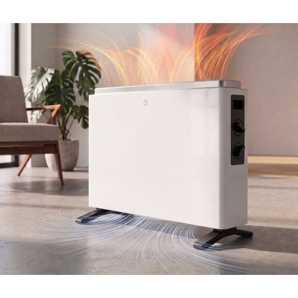 ZEVENTI - Aquecedor/convector elétrico 800/1200/2000W/230V branco