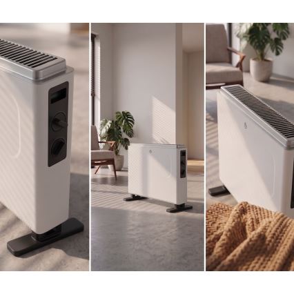 ZEVENTI - Aquecedor/convector elétrico 800/1200/2000W/230V branco