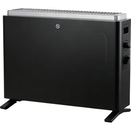 ZEVENTI - Aquecedor elétrico/convector 800/1200/2000W/230V preto