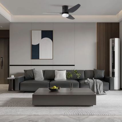 ZEVENTI - Ventilador de Teto LED PADUA LED/18W/230V 3000/4000/6000K Wi-Fi Tuya preto + controlo remoto