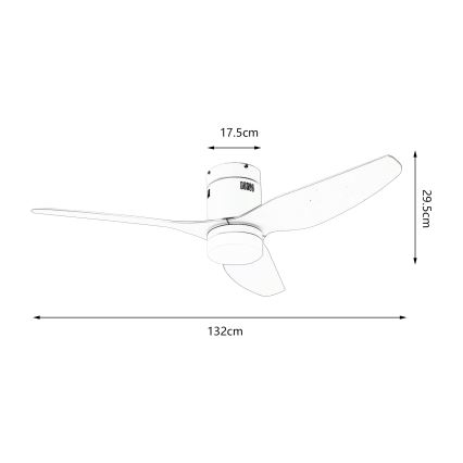 ZEVENTI - Ventilador de Teto LED PADUA LED/18W/230V 3000/4000/6000K Wi-Fi Tuya preto + controlo remoto
