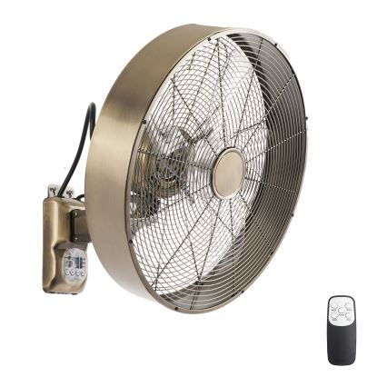 ZEVENTI - Ventoinha de parede FANNY 50W/230V Ø 45 cm bronze + controlo remoto