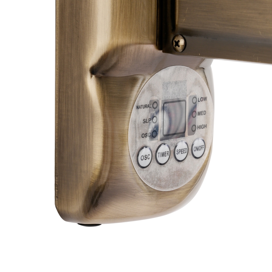 ZEVENTI - Ventoinha de parede FANNY 50W/230V Ø 45 cm bronze + controlo remoto